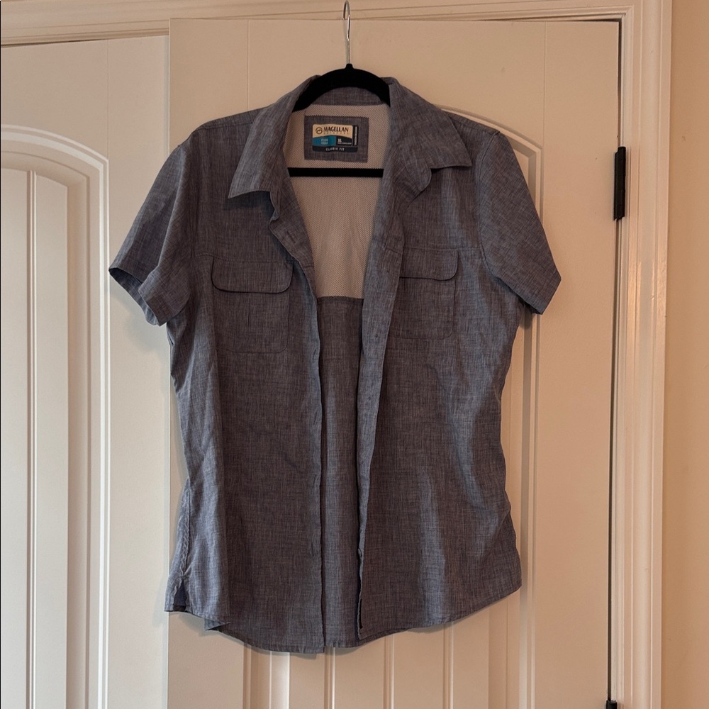 Magellan Outdoors Blue Button Down Shirt